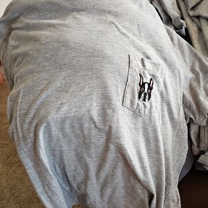 Gray T-Shirt with Dog Embroidery